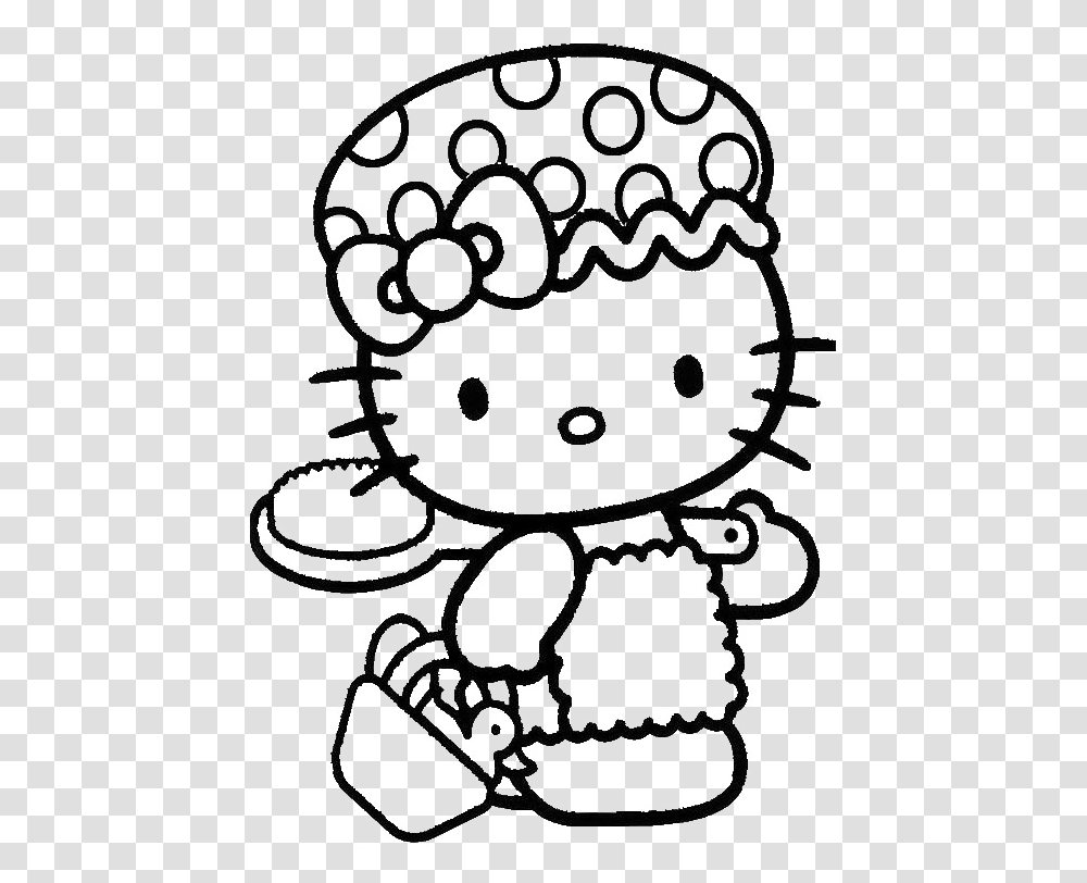 Kitty Face Easy To Color Hello Kitty, Egg, Food, Stencil Transparent Png