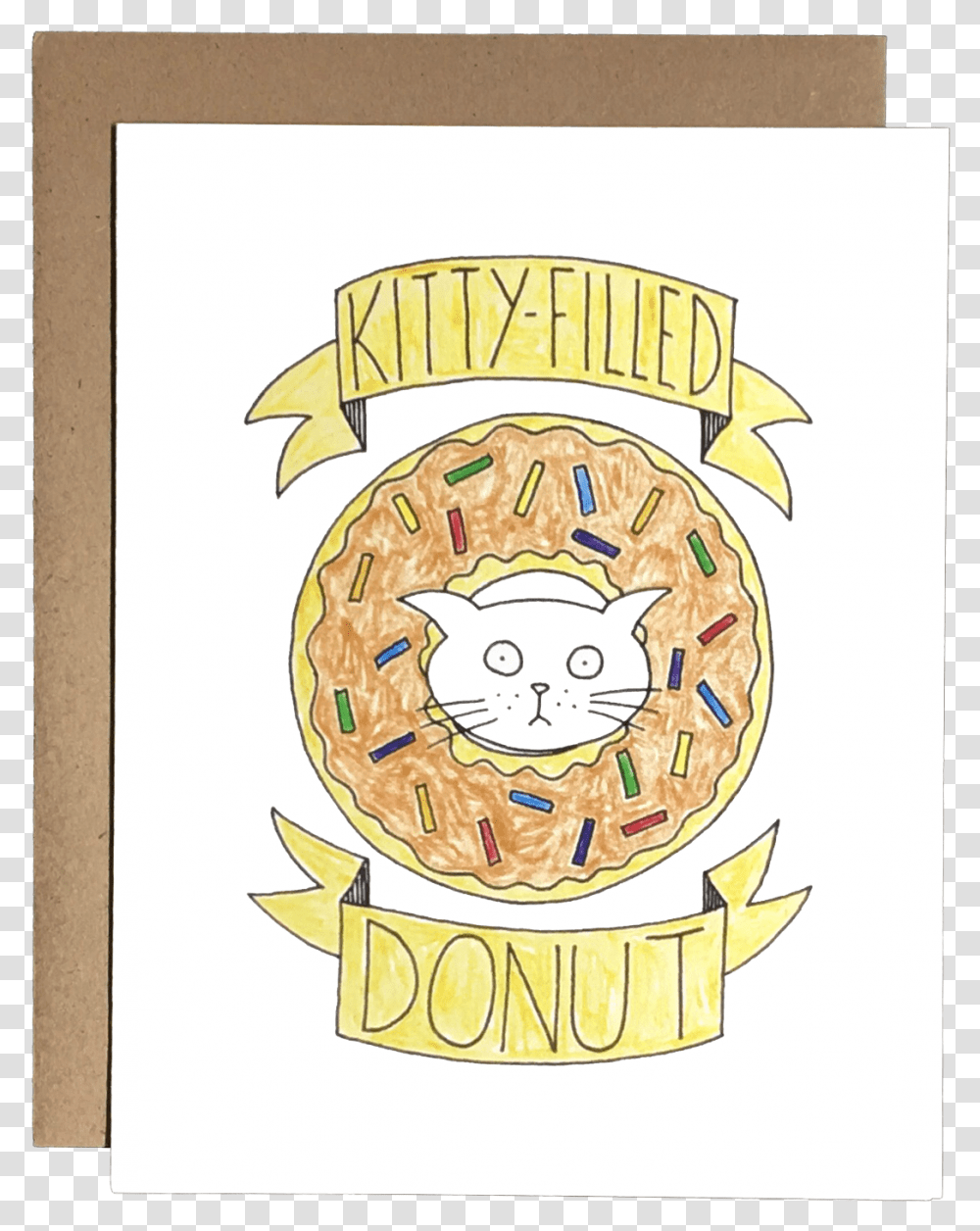 Kitty Filled Donut, Label, Advertisement, Paper Transparent Png