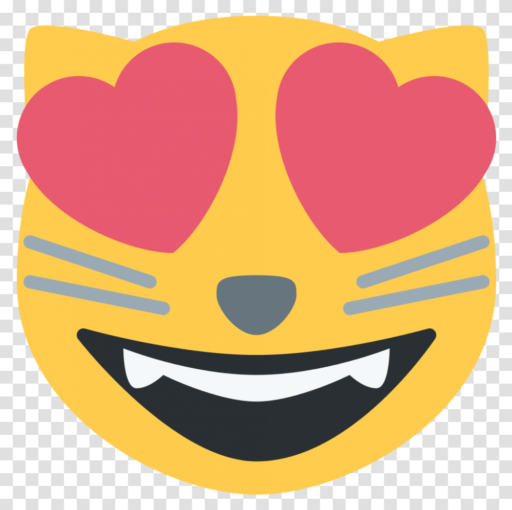 Kitty With Heart Eyes Emoji, Label, Sticker, Logo Transparent Png