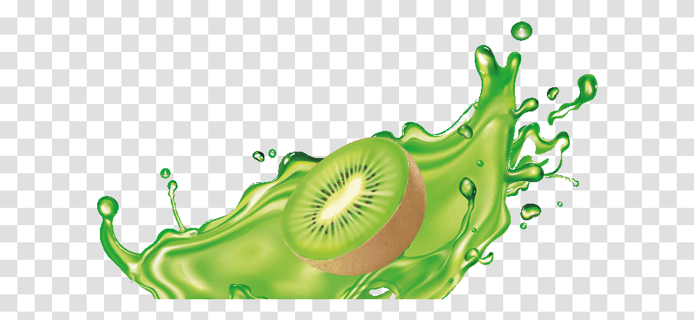 Kiwi In A Splash Of Green Water Green Juice Splash, Plant, Fruit, Food, Sliced Transparent Png