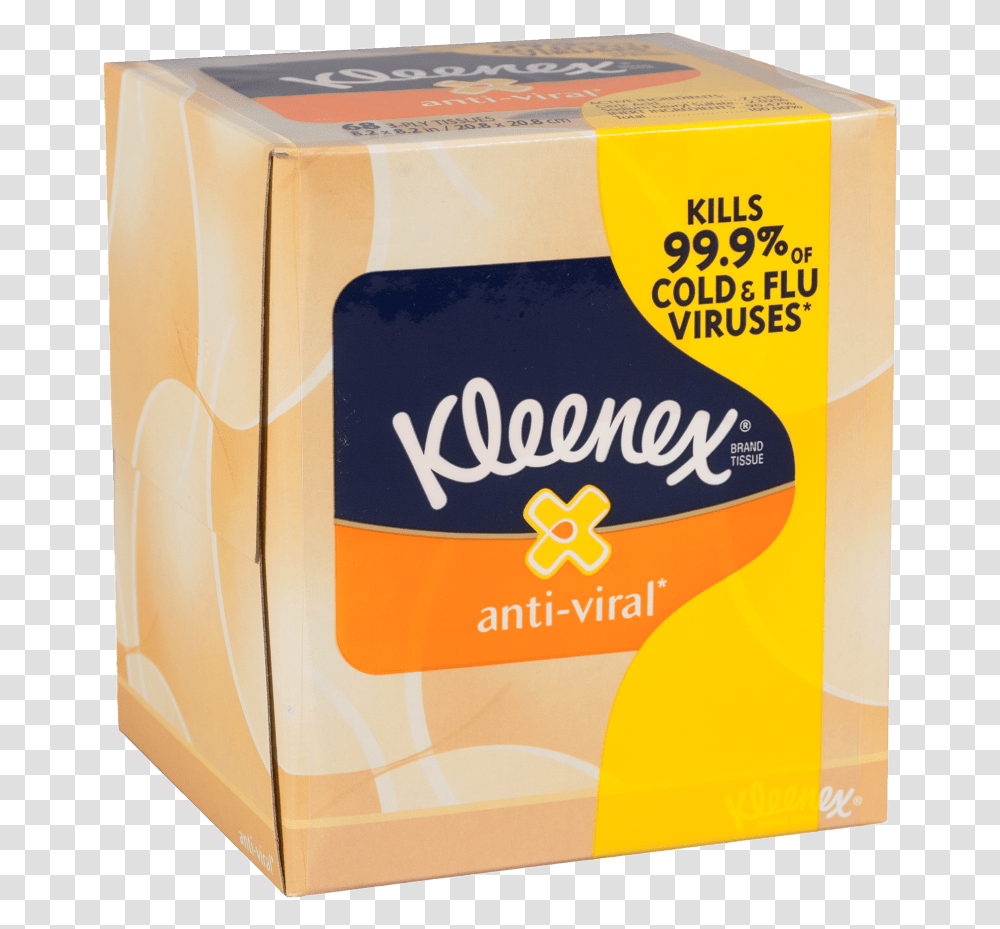 Kleenex Anti Viral Facial Tissues Kleenex, Box, Cardboard, Carton, Poster Transparent Png