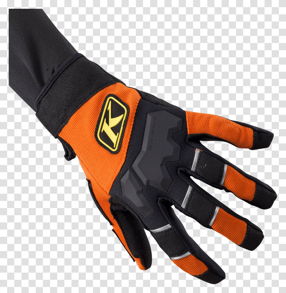 Klim Dakar Enduro Gloves Orange Safety Glove, Clothing, Apparel, Person, Human Transparent Png