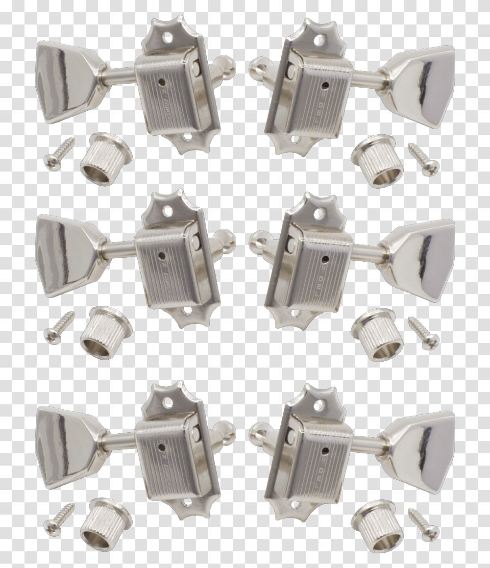 Kluson Nickel Metal Keystone Knob 3 Per Side Image Earrings, Machine, Fuse, Electrical Device Transparent Png