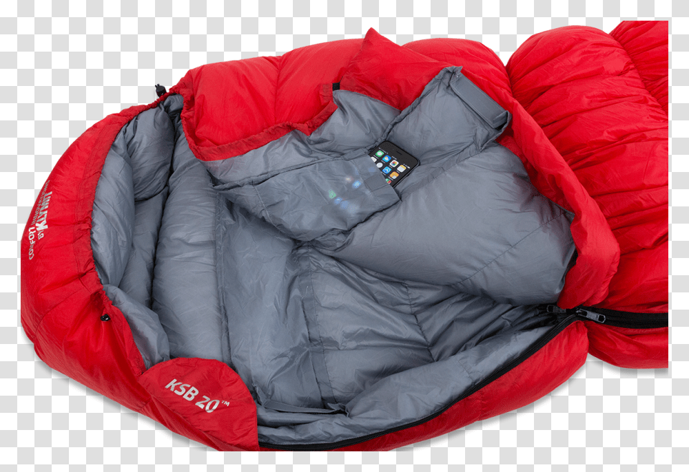 Klymit Ksb 20 Down Sleeping Bag Red, Coat, Jacket, Cushion Transparent Png