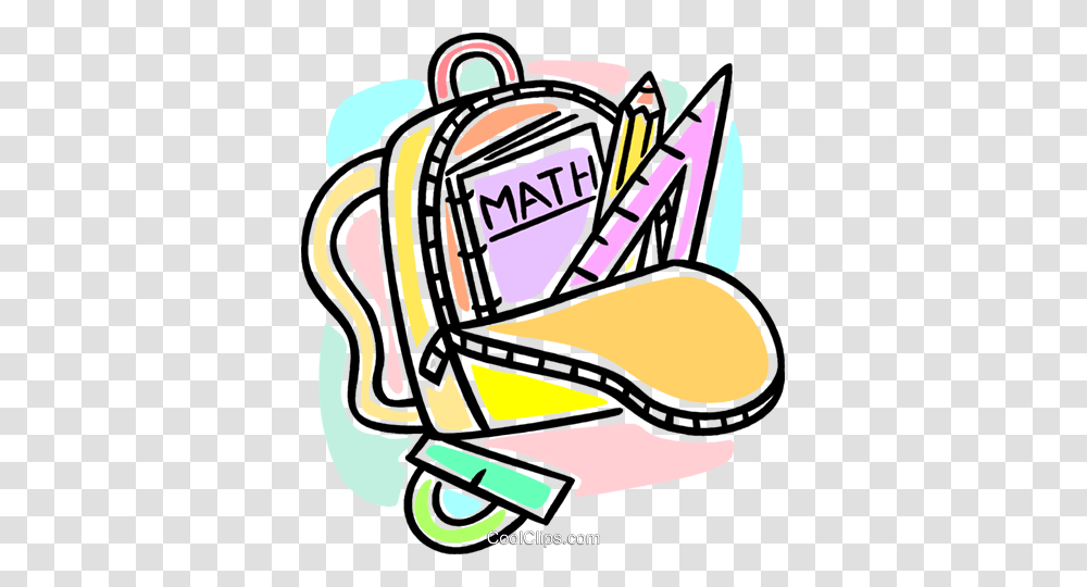 Knapsack And Math Books Royalty Free Vector Clip Art Illustration, Dynamite, Bomb, Weapon, Weaponry Transparent Png