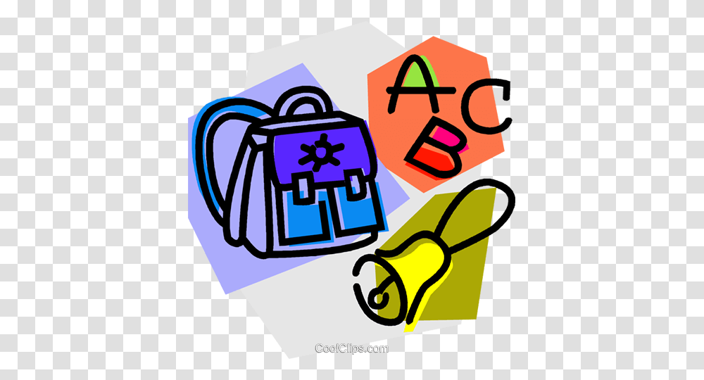 Knapsack With School Bell And Abcs Royalty Free Vector Clip Art, Dynamite, Bomb, Weapon, Weaponry Transparent Png