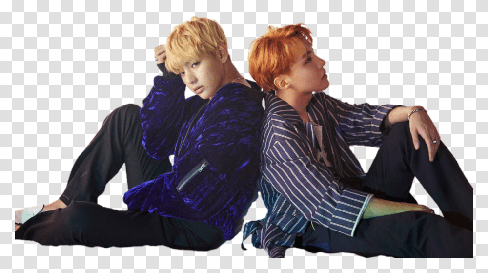 Kneeling Blood Sweat And Tears V And Jhope, Person, Long Sleeve, Stage Transparent Png