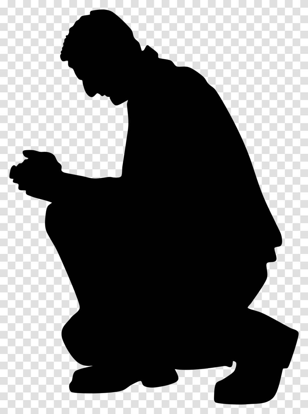 Kneeling Silhouette Clipart, Gray, World Of Warcraft Transparent Png