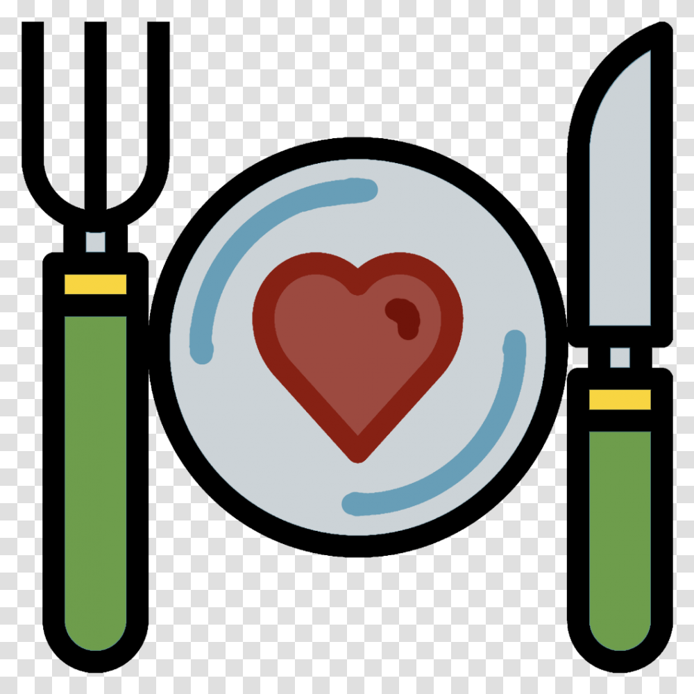 Knife And Fork Icon Heart, Cutlery, Weapon, Weaponry Transparent Png