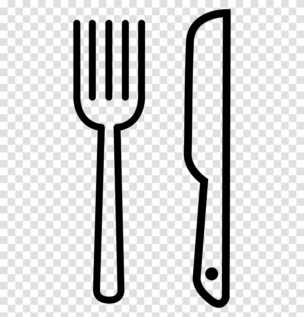 Knife And Fork Outline Icon Free Download, Cutlery, Shovel, Tool Transparent Png