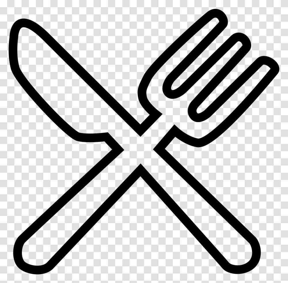 Knife And Fork White Food Icon, Cutlery, Stencil Transparent Png