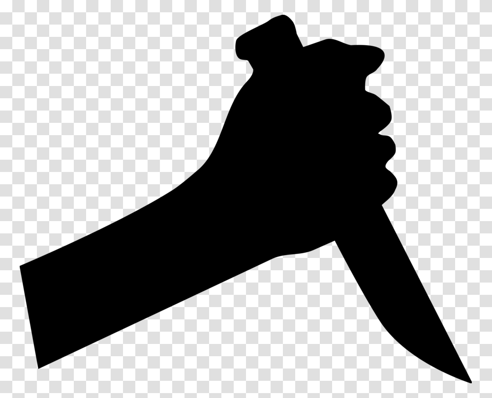 Knife Dagger Hand Stabbing Silhouette, Gray, World Of Warcraft Transparent Png