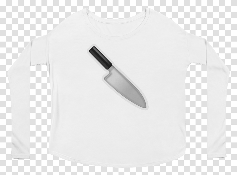Knife Emoji Long Sleeved T Shirt, Apparel, T-Shirt, Weapon Transparent Png