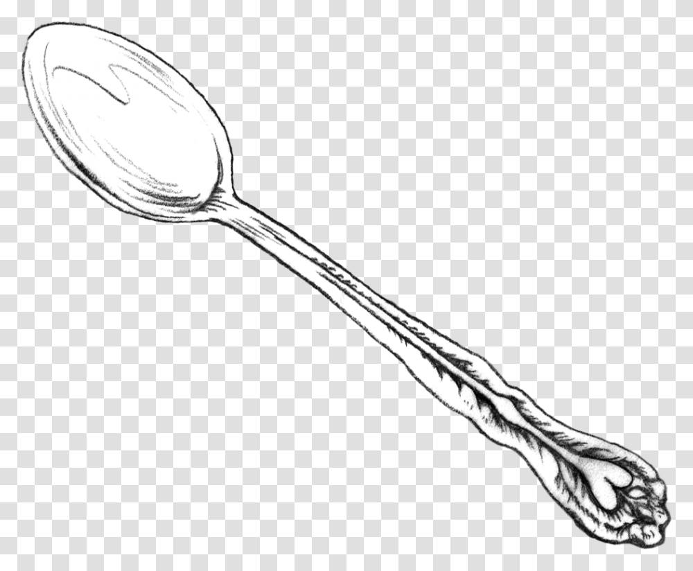 Knife Fork Transprent Spoon Black And White, Cutlery Transparent Png