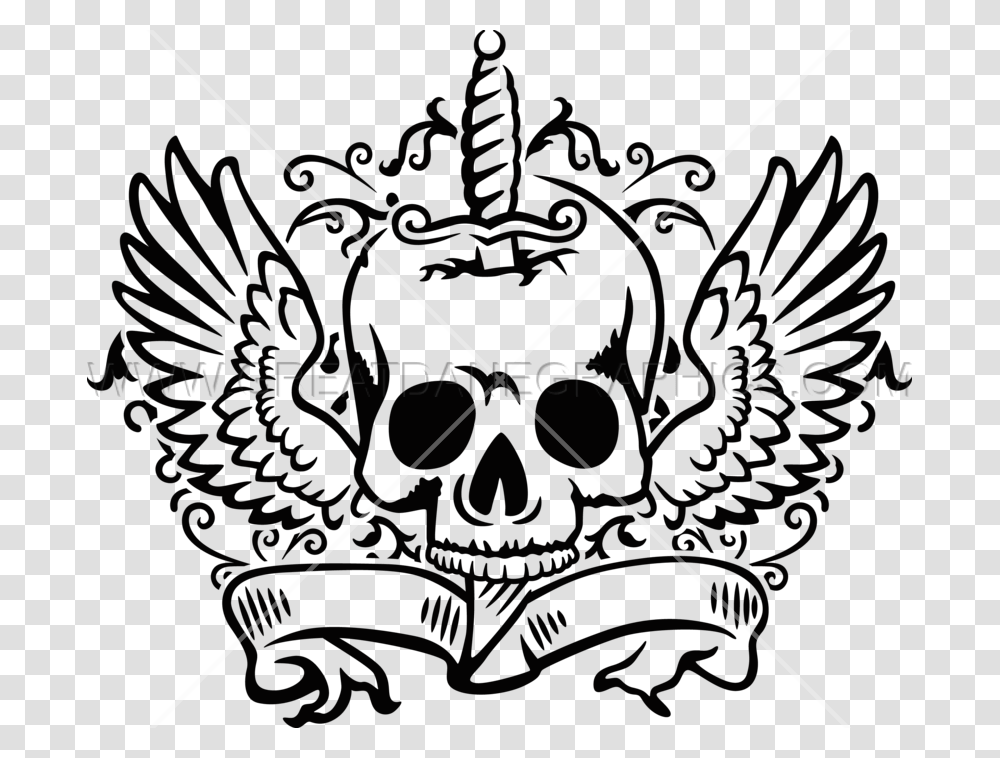 Knife In Skull Knife Skull, Emblem, Logo Transparent Png