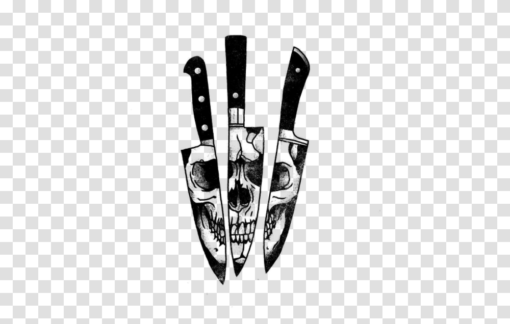 Knife Skull Reflection Tattoo, Gray, World Of Warcraft Transparent Png