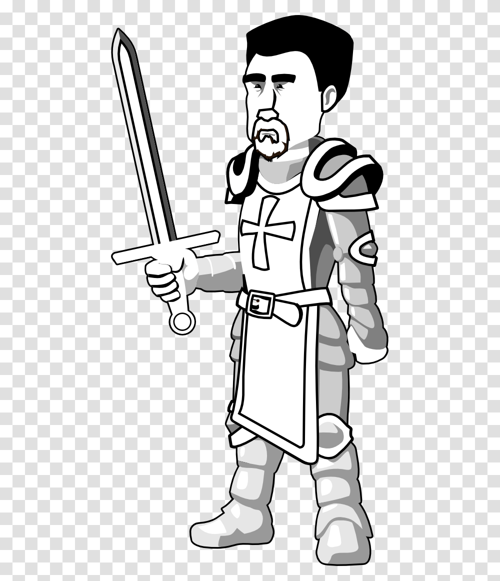 Knight Clipart Black And White, Person, Human, Duel, Sunglasses Transparent Png