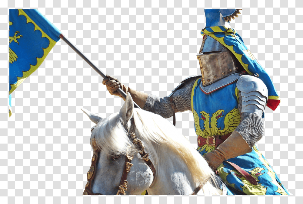 Knight Middle Ages Armor Knight With Coat Of Arms, Person, Horse, Mammal, Animal Transparent Png