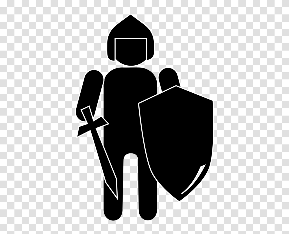 Knight Middle Ages Silhouette Shield Drawing, Armor Transparent Png