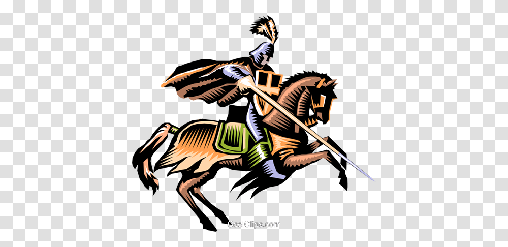 Knight On Horseback Royalty Free Vector Clip Art Illustration, Person, Human, Dragon, Samurai Transparent Png