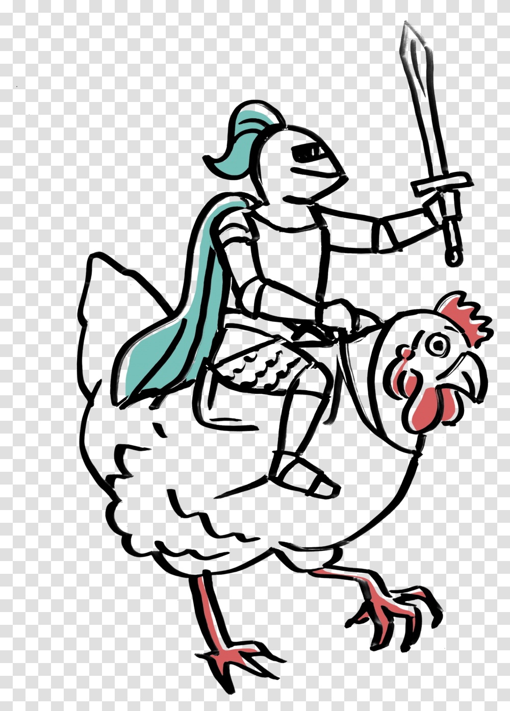Knight Riding A Chicken, Ninja, Samurai Transparent Png