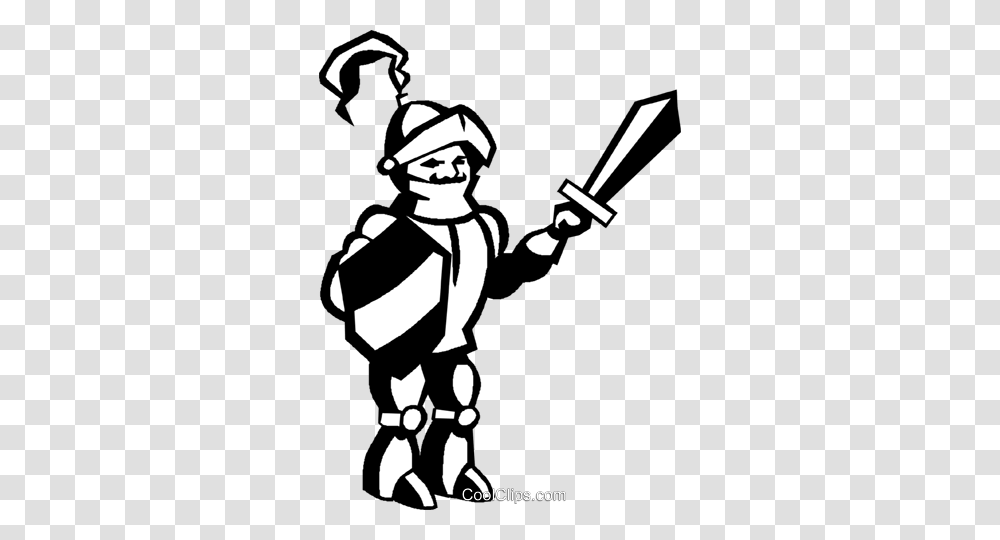 Knight Royalty Free Vector Clip Art Illustration, Person, Stencil, Performer, Gun Transparent Png