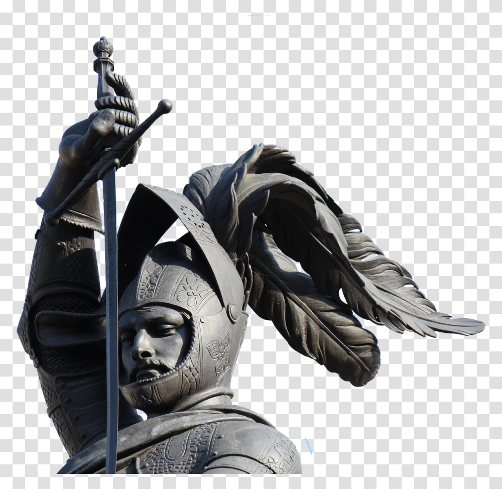 Knight Statue Sword Free Photo Middle Age Knights Sculpture, Person, Human, Apparel Transparent Png