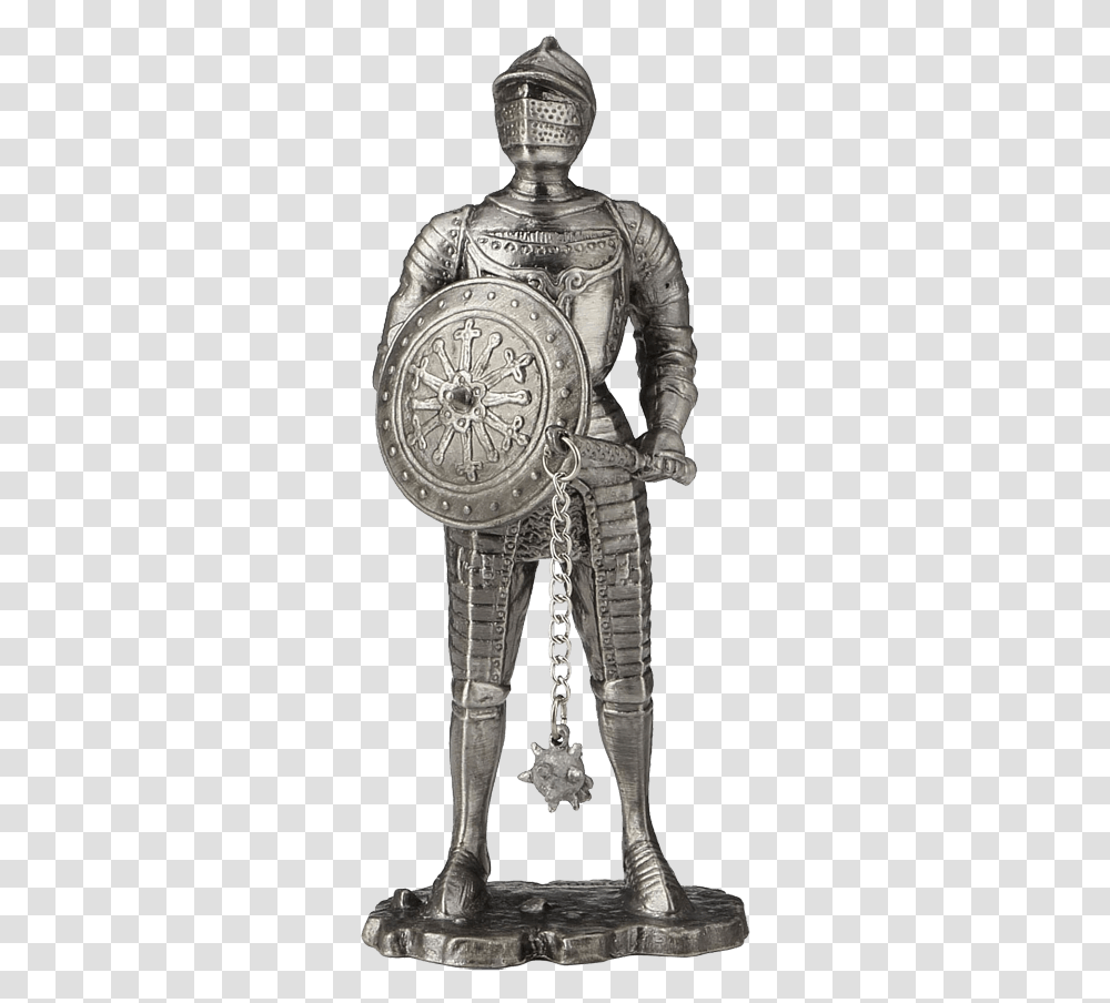 Knight With Flail And Shield Statue Knight With Flail And Shield, Armor, Clock Tower, Architecture, Building Transparent Png