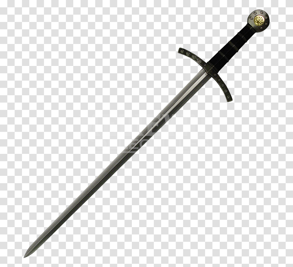 Knights Of Templar Black Hilt Crusader Sword Harry Potter Wand Clipart, Weapon, Weaponry, Blade, Knife Transparent Png