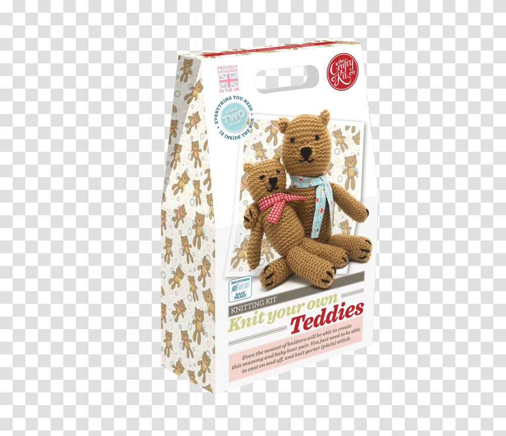 Knit Your Own Teddies Kit Knitting, Teddy Bear, Toy, Plush, Tie Transparent Png