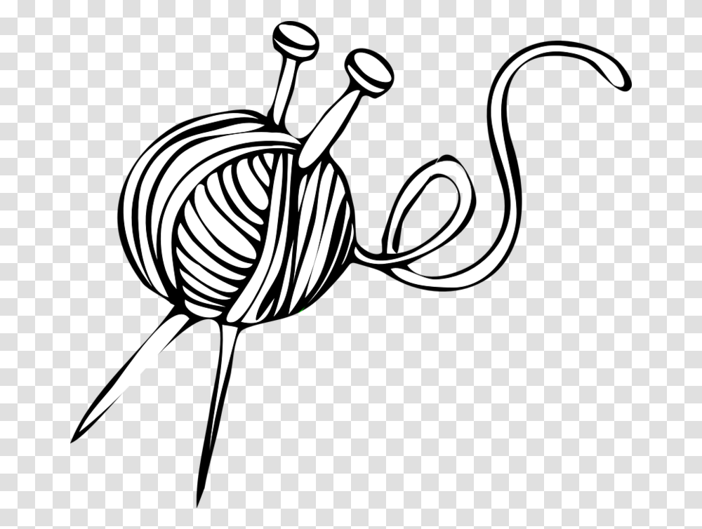 Knitting Ball Needles Yarn Clip Art Knitting Needles, Drawing, Stencil, Snail Transparent Png