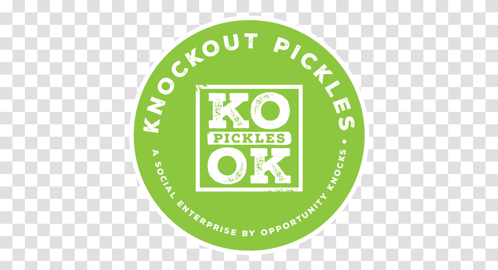 Knockout Pickles Opportunity Knocks Circle, Label, Text, Logo, Symbol Transparent Png