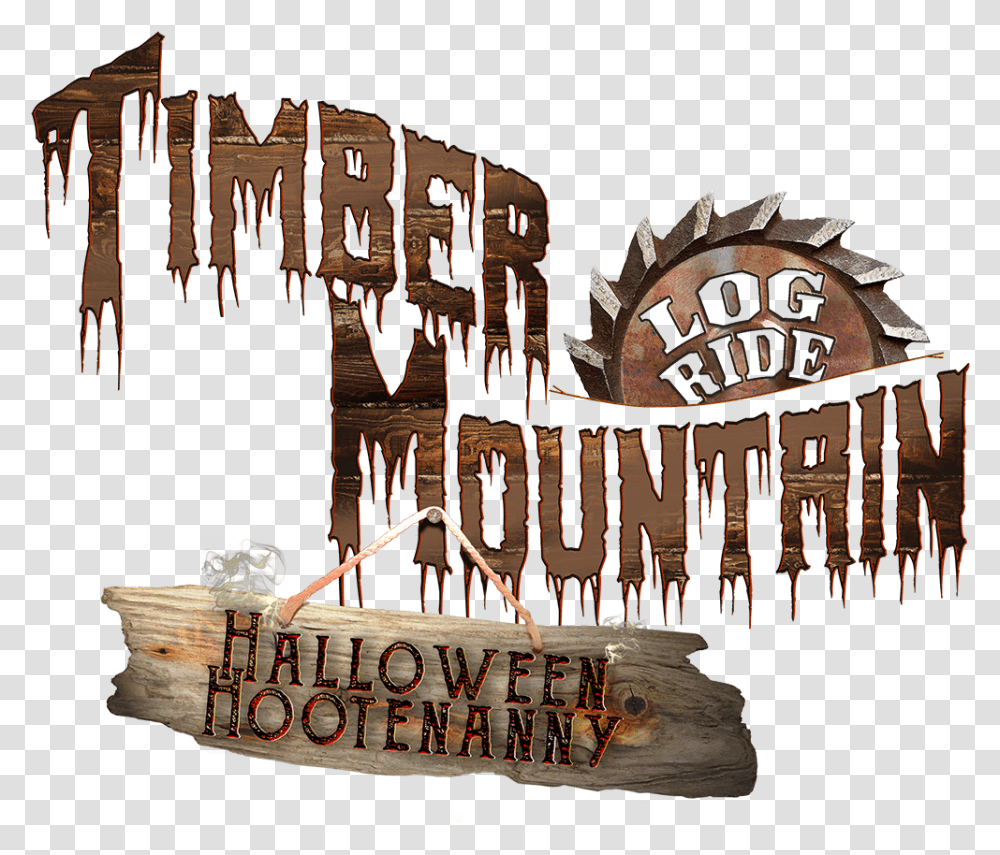 Knotts Berry Farm Timber Mountain Log Ride Halloween Logo, Building, Theme Park, Amusement Park, Text Transparent Png