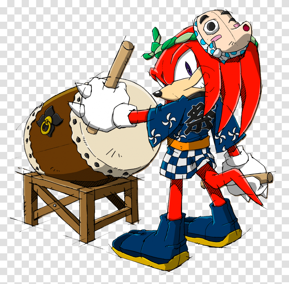 Knuckles The Echidna Art, Person, Human, Drum, Percussion Transparent Png