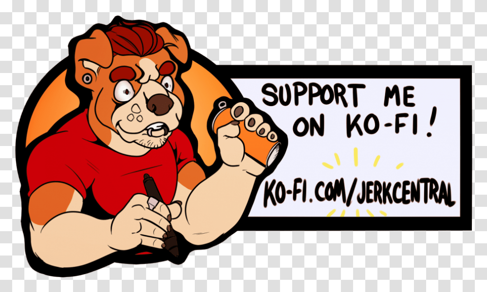 Ko Fi Banner By Jerkcentral Fur Affinity Dot Net Cartoon Fi Logo, Hand, Text, Label, Poster Transparent Png