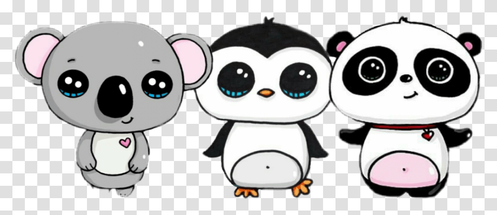Koala Panda Penguin Kawaii Anime Art Animal Panda Koala Penguin, Plush, Toy, Giant Panda, Bear Transparent Png