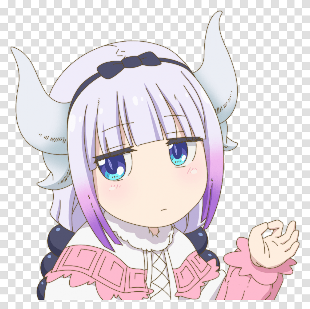 Kobayashi San Chi No Maid Dragon Kanna Ok Hand, Manga, Comics, Book, Helmet Transparent Png