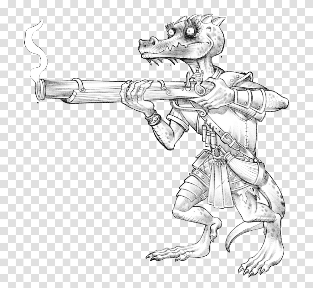 Kobold With Musket, Person, Human, Drawing Transparent Png