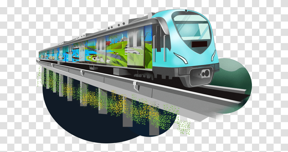 Kochi Metro, Locomotive, Train, Vehicle, Transportation Transparent Png