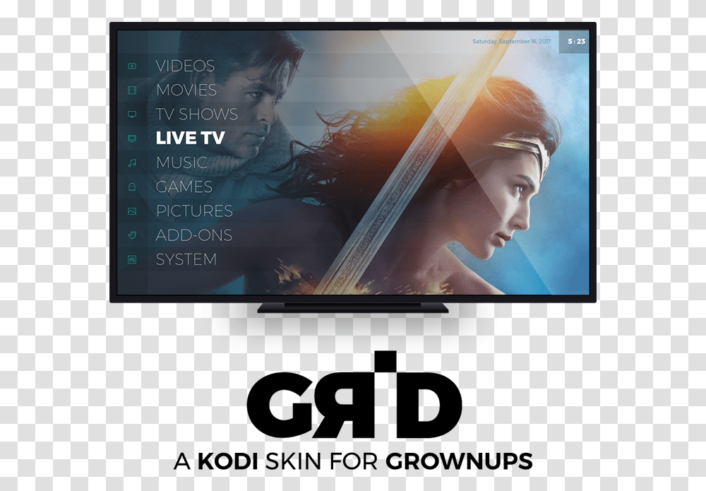 Kodi Grid Skin Best Live Tv Skin Kodi, Monitor, Screen, Electronics, Person Transparent Png