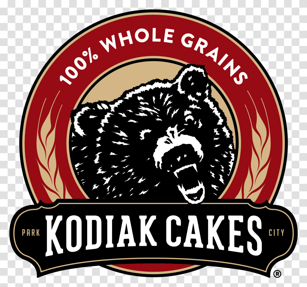 Kodiak Cakeslogo2017primary Logo 3 Color Grizzly Bear Kodiak Blueberry Muffins, Label, Text, Vegetation, Plant Transparent Png