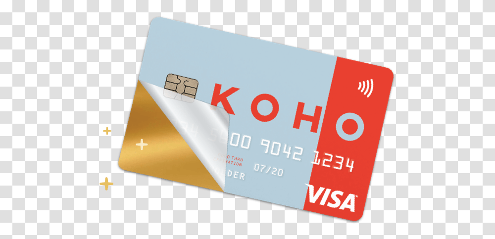 Koho Metal Visa Koho Card, Paper, Business Card, Credit Card Transparent Png