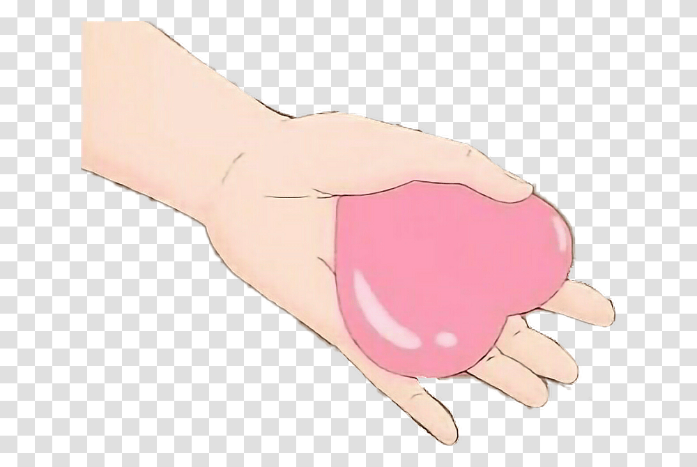 Kokoro Love Heart Sticker Anime Hand With A Heart, Wrist, Handshake, Nail Transparent Png