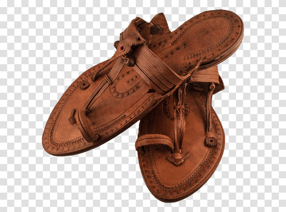 Kolhapuri Leather Chappals Kolhapuri Chappal, Apparel, Shoe, Footwear Transparent Png