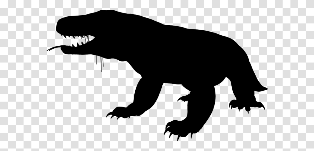 Komodo Dragon Silhouette Megalania, Gray, World Of Warcraft Transparent Png