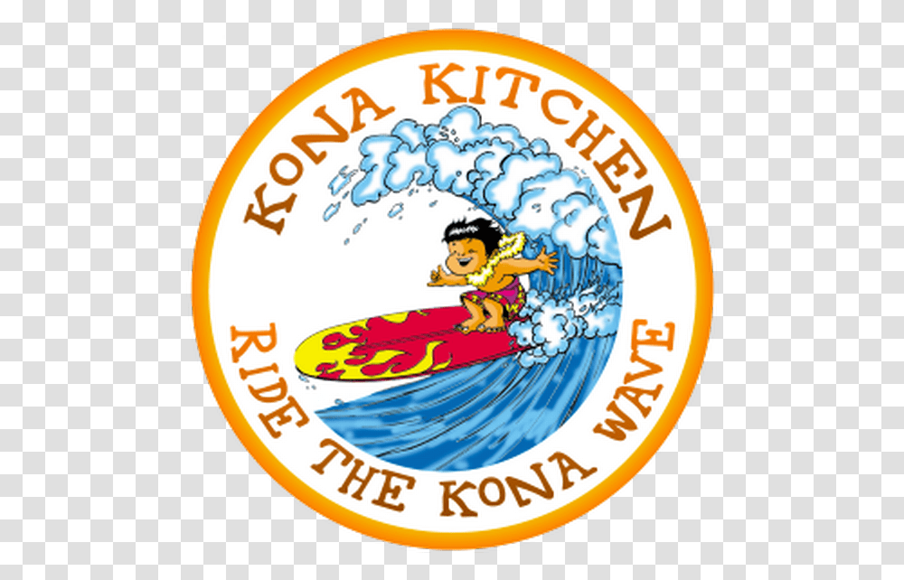 Kona Kitchen Grand Opening Celebration Emblem, Label, Sticker, Logo Transparent Png