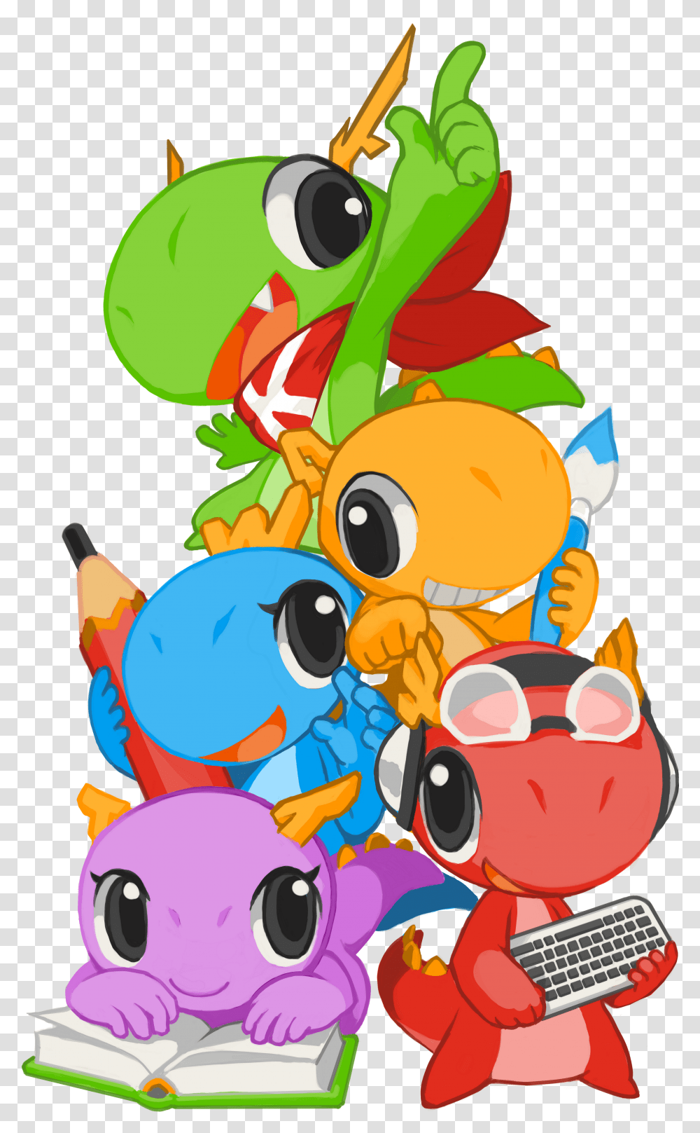 Konqi And His Colorful Friends Transparent Png