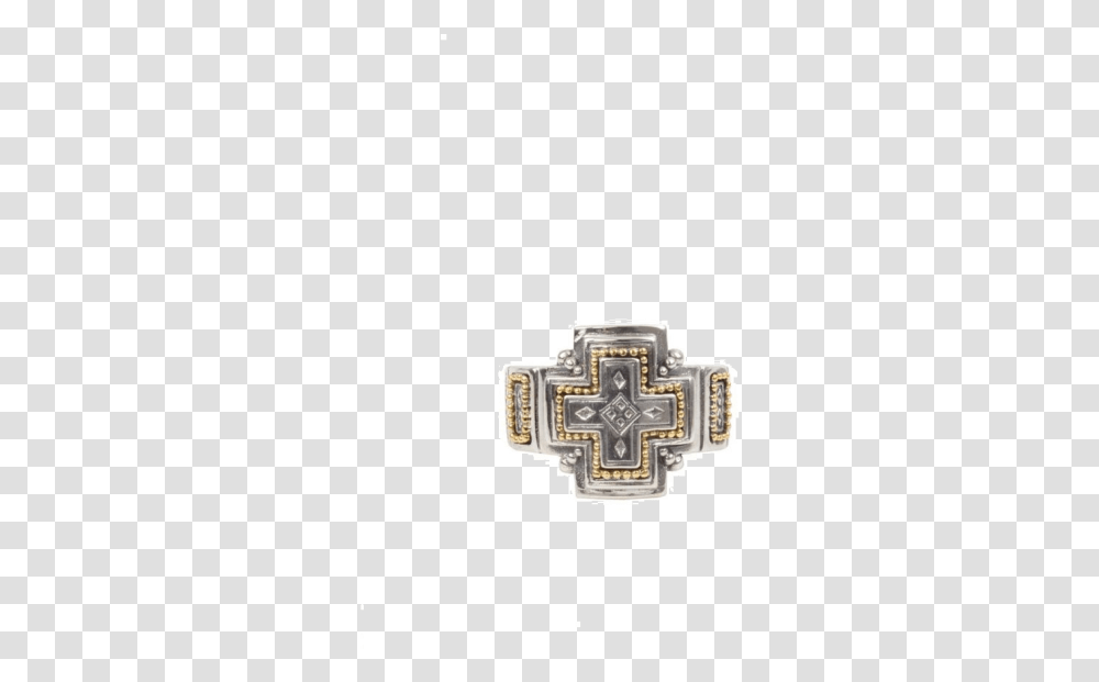 Konstantino Stavros Collection Silver & Gold Cross Ring Cross, Accessories, Accessory, Jewelry, Crystal Transparent Png