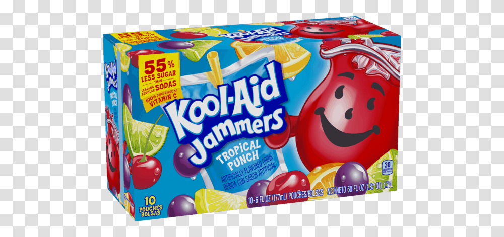 Kool Aid Kool Aid Jammers 10 Pk, Food, Sweets, Confectionery, Candy Transparent Png