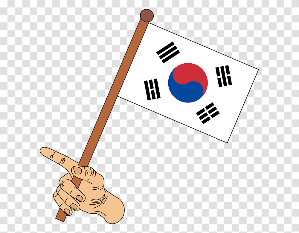 Korea Flag Clipart Japan And Korea Flag, Axe, Tool Transparent Png